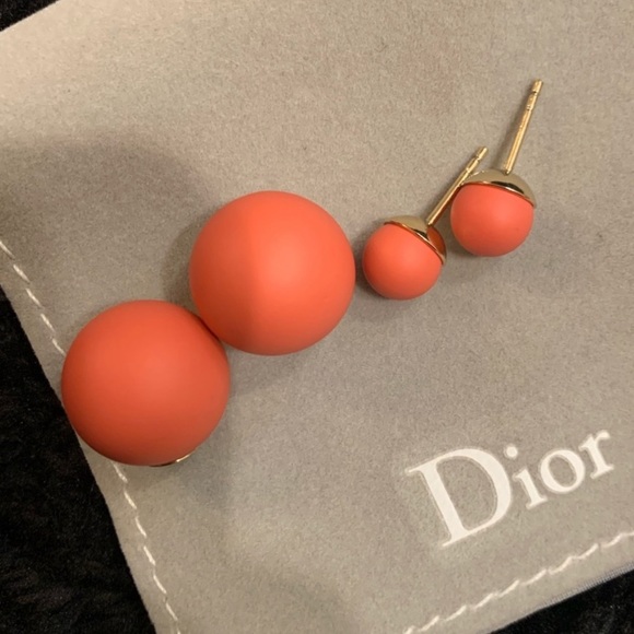 Dior Tribales Coral Orange Earrings - Picture 5 of 9